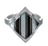 Southwest Jewelry Jet Mother Of Pearl And Sterling Silver Ring Size 8 RX92558